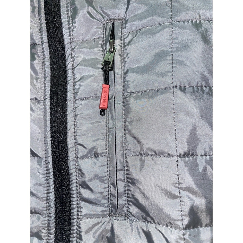 Orvis Quilted Jacket L Large Gray Classic Collection Full Zip Great Condition - Picture 4 of 15